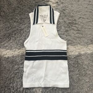 Anthropologie White and Black Sleeveless Top
